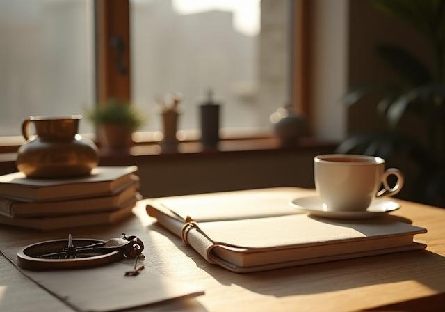 The serene interior of Sapiens Roam studio in London, featuring warm wood and intellectual character